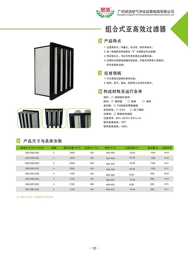 組合式亞高效過濾器指的是哪種過濾器