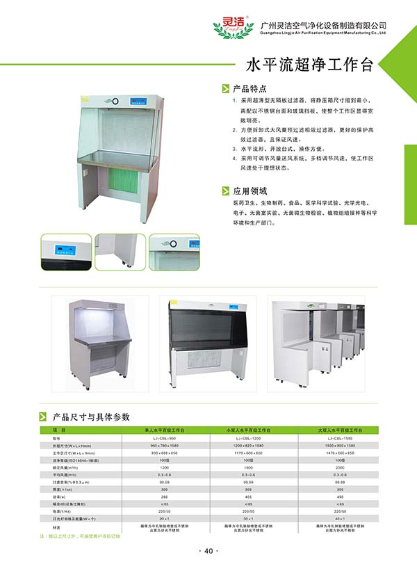 水平流超凈工作臺簡介